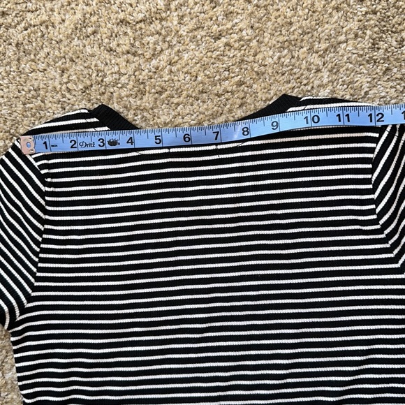 Juniors Shirt Size Small black and white stripe NWT - Picture 6 of 9